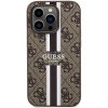 Guess GUHMP15LP4RPSW iPhone 15 Pro 6.1 brązowy/brown hardcase 4G Printed Stripes MagSafe